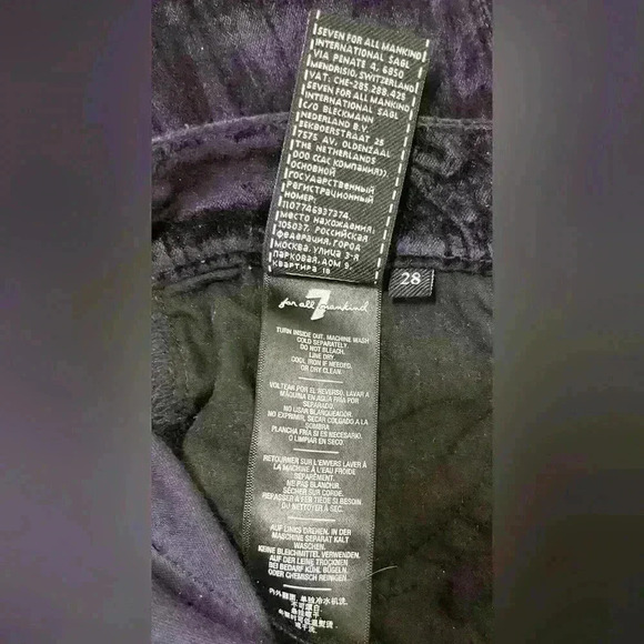 7 for all Mankind Alexa high rise velvet pant ,  sz 28 - Picture 9 of 10